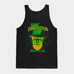 Saint Patrickstein drunk as hell Black Tank Top